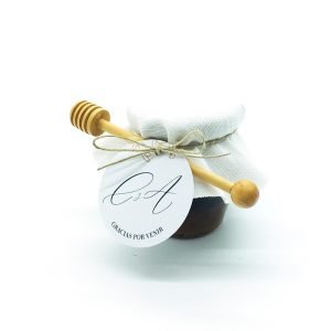 Tarro de miel para regalo boda personalizado modelo "Tostado" detalle para invitados
