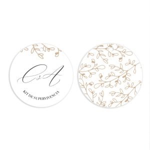 Etiqueta redonda boda personalizada modelo "Tostado" para regalos invitados